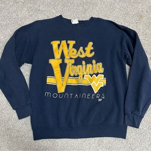 Vintage WVU West Virginia Mountaineers Sweatshirt Large Blue 2020 Sport Script